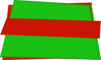 vert et rouge papier étiquette ou bannière conception. vecteur