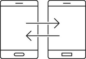 Les données transfert signe ou symbole dans plat conception. vecteur