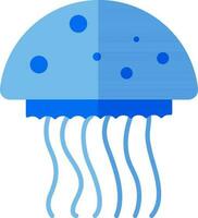 méduse icône ou symbole dans bleu couleur. vecteur