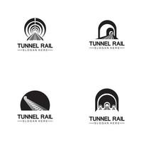 rail avec modèle de conception de vecteur d'icône de logo de tunnel