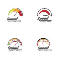 vitesse logo design silhouette compteur de vitesse vecteur