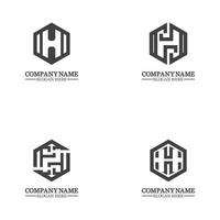 lettre abstraite h logo vectoriel hexagonal