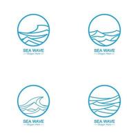 mer océan vague ligne logo simple style monoline icône vecteur symbole illustration
