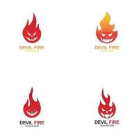 icône de vecteur de modèle de logo de diable de feu