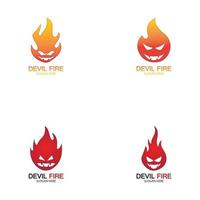 icône de vecteur de modèle de logo de diable de feu