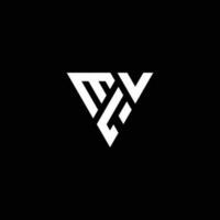 initiale m v l logo conception illustration isolé noir Contexte vecteur