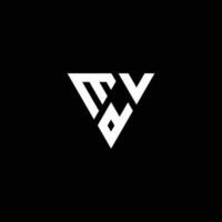 initiale m v ré logo conception illustration isolé noir Contexte vecteur