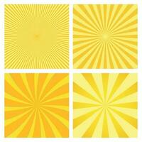 illustration ensemble de Jaune Orange abstrait Soleil des rayons vecteur