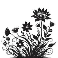 floral fleur vecteur ligne art illustration, floral fleur vecteur silhouette, fleur vecteur. floral modèle