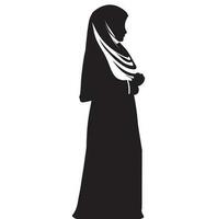 une musulman hijab femmes vecteur silhouette, une musulman fille portant une hijab vecteur illustration.