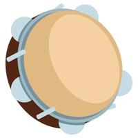 instrument de musique tambourin icône isolé vecteur