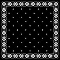 bandana simplement décoré de lignes d'ornement géométriques blanches pouvant être appliquées sur des tissus de différentes couleurs vecteur