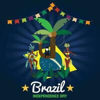 Brésil fête ses indépendance journée vecteur