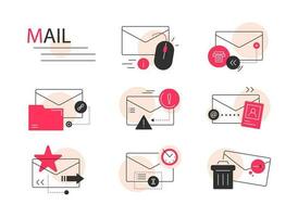 e-mail et messagerie, campagne de marketing par e-mail, illustration vectorielle d'icône de conception plate vecteur