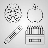 ensemble simple d'icônes de ligne vectorielle d'éducation et d'apprentissage vecteur