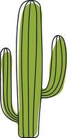 rétro main tiré saguaro cactus isolé sur le blanc Contexte vecteur