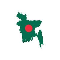 bangladesh carte silhouette vecteur illustration, asiatique pays carte icône avec drapeau isolé sur blanc Contexte