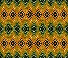 broderie Indien aztèque ethnique modèle dans vert et Orange vecteur