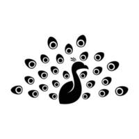 création de logo de silhouette de paon. icône, signe et symbole d'oiseau exotique. vecteur
