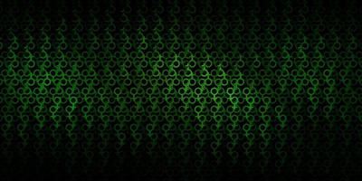 toile de fond de vecteur vert foncé avec des symboles de mystère