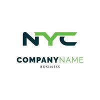 initiale lettre nyc icône logo conception modèle vecteur