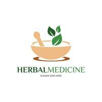 médecine à base de plantes icône vecteur logo modèle illustration design