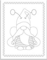 gnome coloration pages pour des gamins vecteur