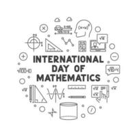 international journée de mathématiques vecteur ligne circulaire bannière - idm Mars 14 concept rond illustration