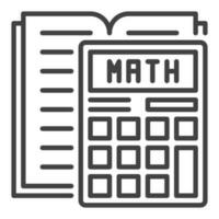 livre et calculatrice vecteur math concept linéaire icône ou symbole