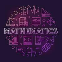 mathématiques concept vecteur mince ligne rond Créatif bannière - math illustration