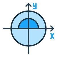 math cercle vecteur concept bleu icône ou logo élément
