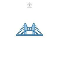 pont icône vecteur dépeint une stylisé architectural construction, signifiant connexion, transport, voyage, ingénierie, et Urbain les structures