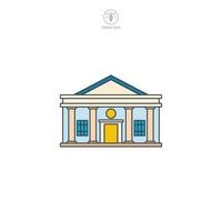 banque icône vecteur dépeint une stylisé financier institution, symbolisant finance, bancaire, investissement, des économies, et argent transactions