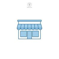 boutique icône vecteur dépeint une stylisé vente au détail sortie, signifiant achats, Commerce, commerce, consumérisme, et affaires transactions