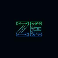 abstrait lettre ze logo conception avec ligne point lien pour La technologie et numérique affaires entreprise. vecteur