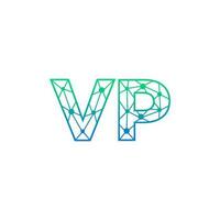 abstrait lettre vice-président logo conception avec ligne point lien pour La technologie et numérique affaires entreprise. vecteur