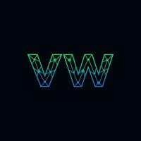 abstrait lettre vw logo conception avec ligne point lien pour La technologie et numérique affaires entreprise. vecteur