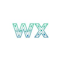 abstrait lettre wx logo conception avec ligne point lien pour La technologie et numérique affaires entreprise. vecteur