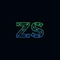 abstrait lettre zs logo conception avec ligne point lien pour La technologie et numérique affaires entreprise. vecteur