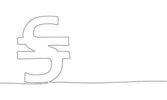 abstrait hryvnia symbole ukrainien argent dans continu ligne art dessin style. minimaliste noir linéaire esquisser isolé sur blanc Contexte. vecteur illustration