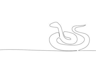 continu ligne serpent art. Célibataire ligne serpent concept. ligne art, contour, bannière dans minimalisme style. vecteur illustration