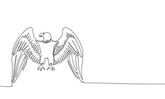 Aigle sont séance isolé sur blanc Contexte. un ligne continu vecteur illustration. ligne art, contour.