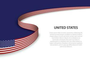 vague drapeau de uni États avec fond Contexte. vecteur