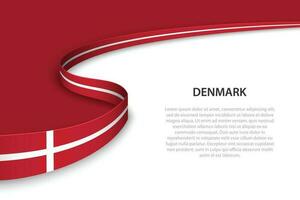 vague drapeau de Danemark avec fond Contexte vecteur
