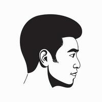 asiatique homme tête silhouette, visage mode icône vecteur