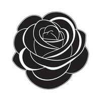 Rose fleur silhouette logo isolé sur blanc Contexte vecteur
