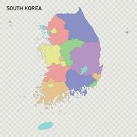 isolé coloré carte de Sud Corée vecteur