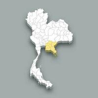 est Région emplacement dans Thaïlande carte vecteur