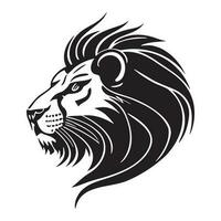 Lion tête profil silhouette logo isolé sur blanc Contexte vecteur