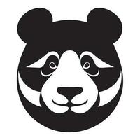 Panda tête noir et blanc vecteur icône